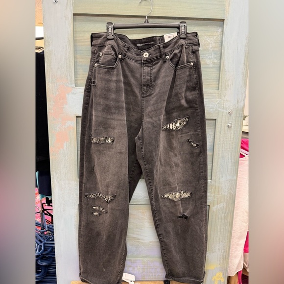 INC Black Core Denim Boyfriend Jeans - Picture 1 of 3